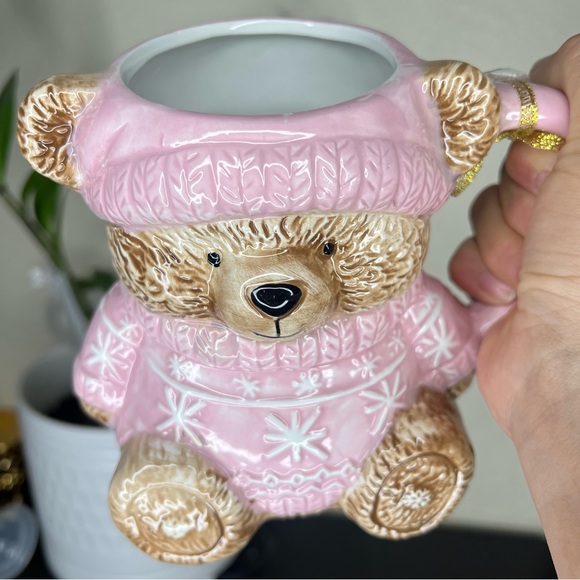 NEW Home for the Holidays Christmas Girl Teddy Bear in Pink Sweater and Beanie - Picture 5 of 6